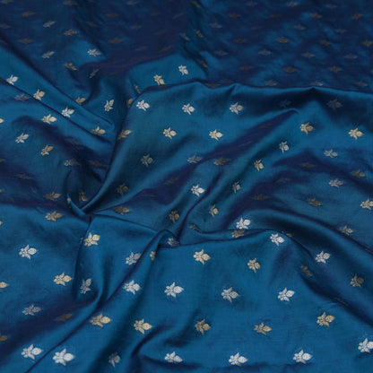 Blue Color Chinia Silk Brocade Fabric