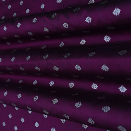 Purple Color Chinia Silk Brocade Fabric