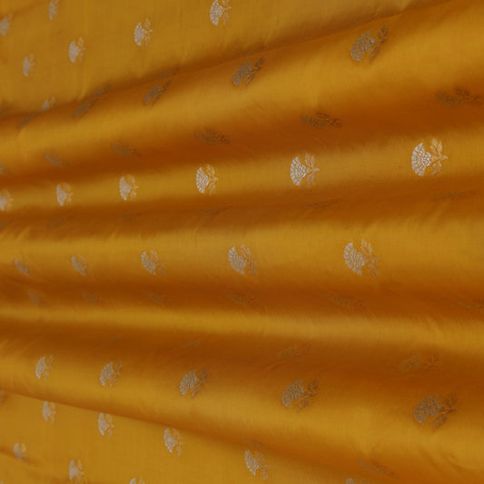 Yellow Color Chinia Silk Brocade Fabric