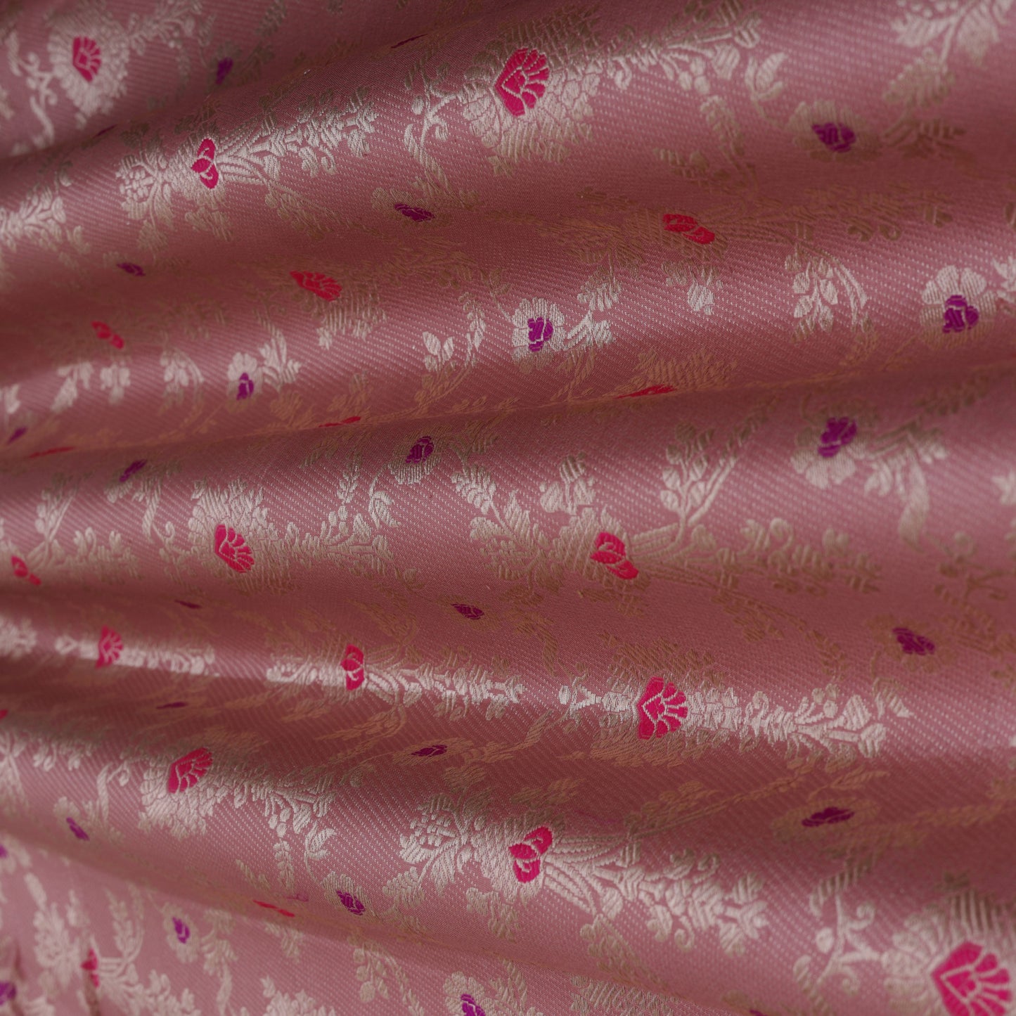 Peach Color Brocade Fabric