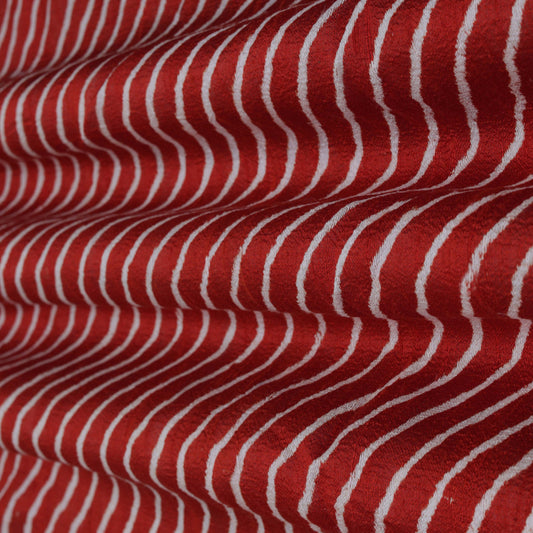 RAW SILK LEHARIYA PRINT Fabric