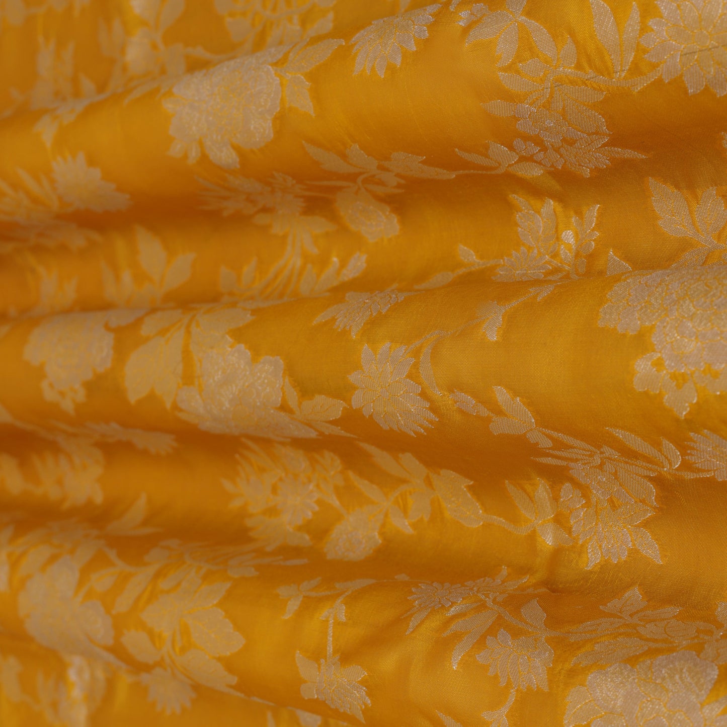 Mustard Color Katan Dupion Silk Brocade Fabric