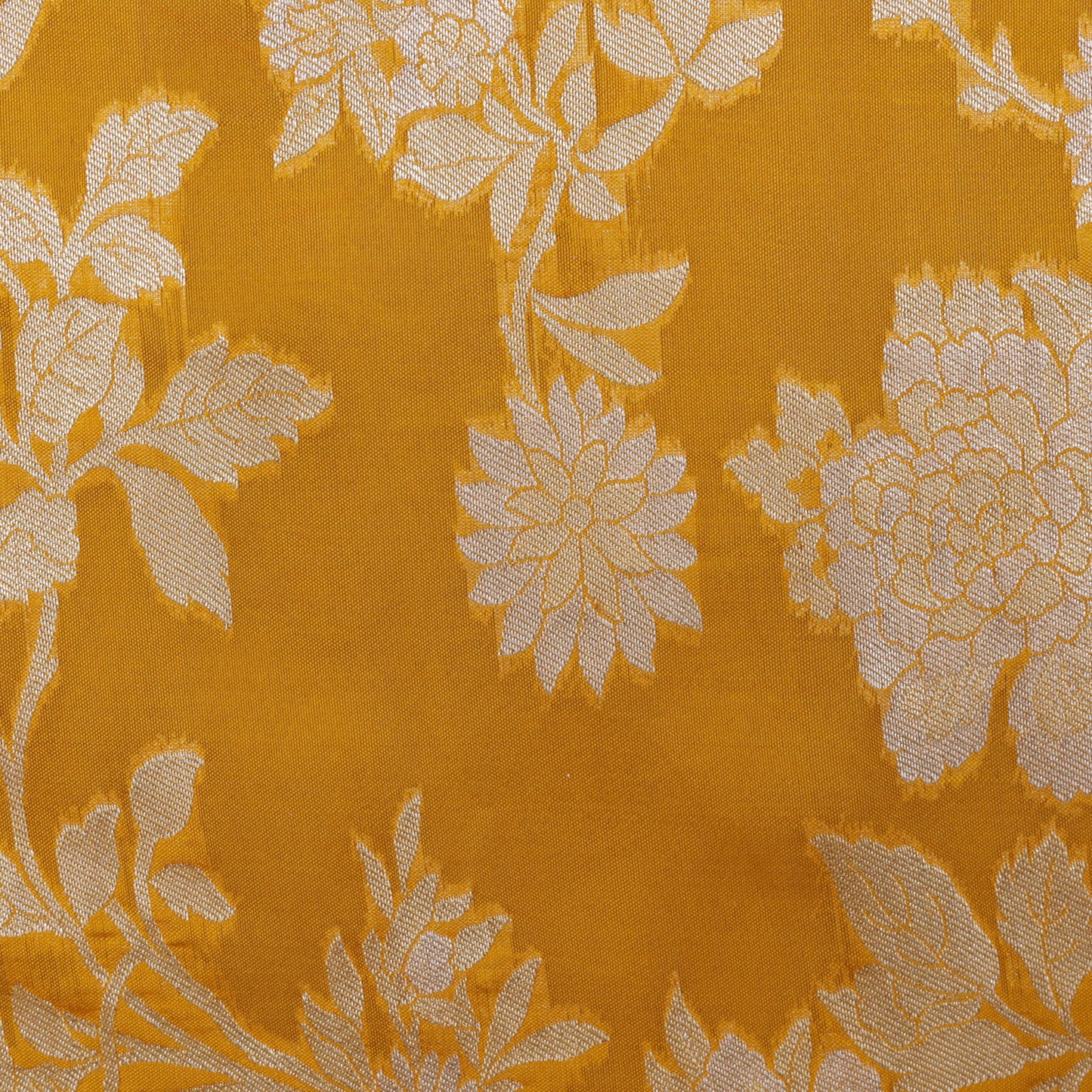 Mustard Color Katan Dupion Silk Brocade Fabric