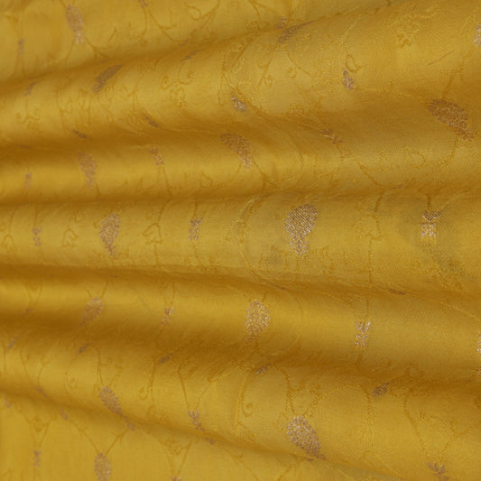 Mustard Color Tissue Jaquard Fabric