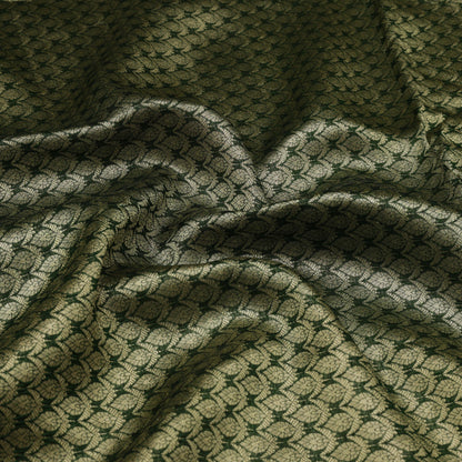 Bottle Green Color Chaudani Brocade Fabric