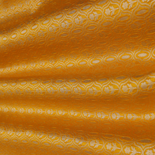 Yellow Color Chaudani Brocade Fabric