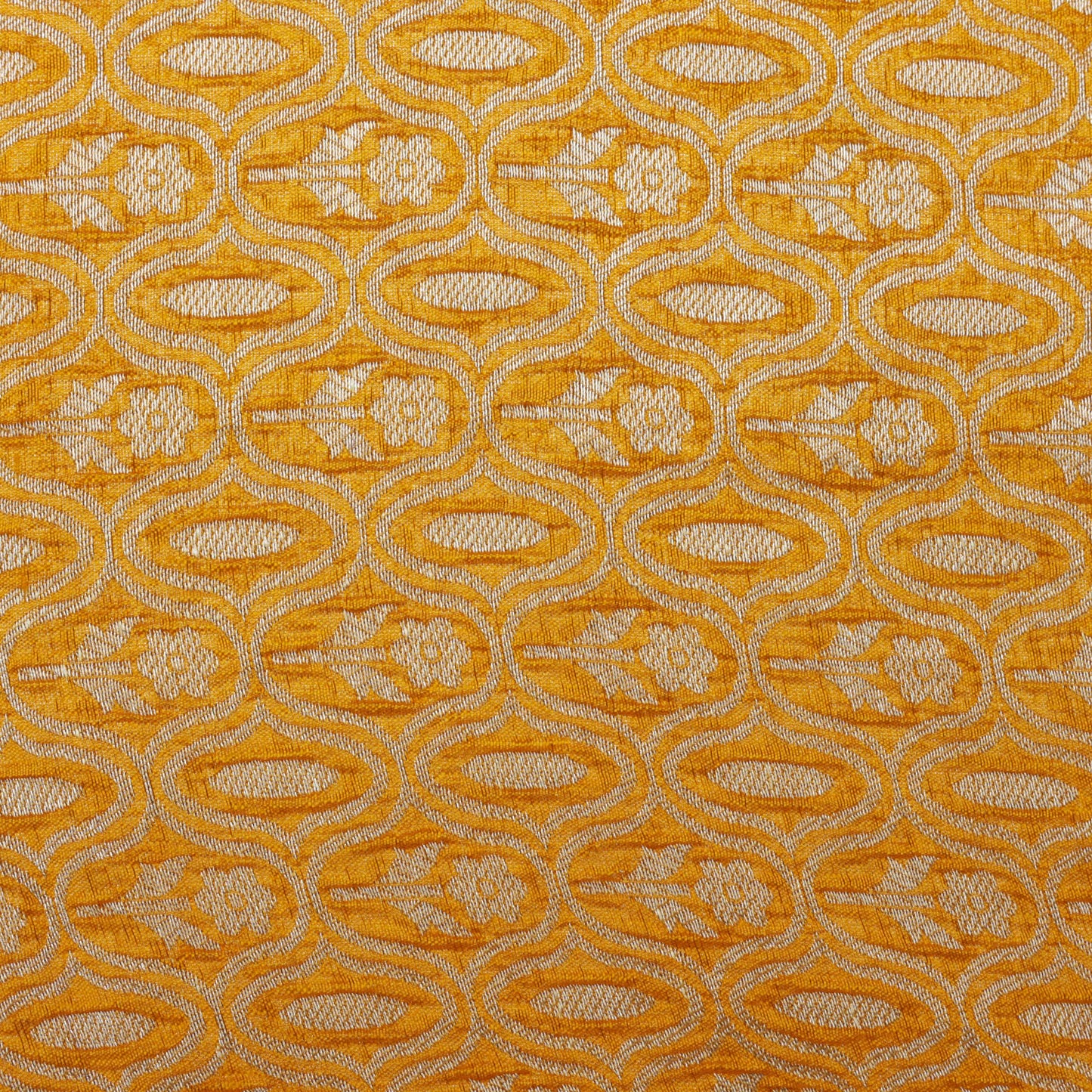 Yellow Color Chaudani Brocade Fabric