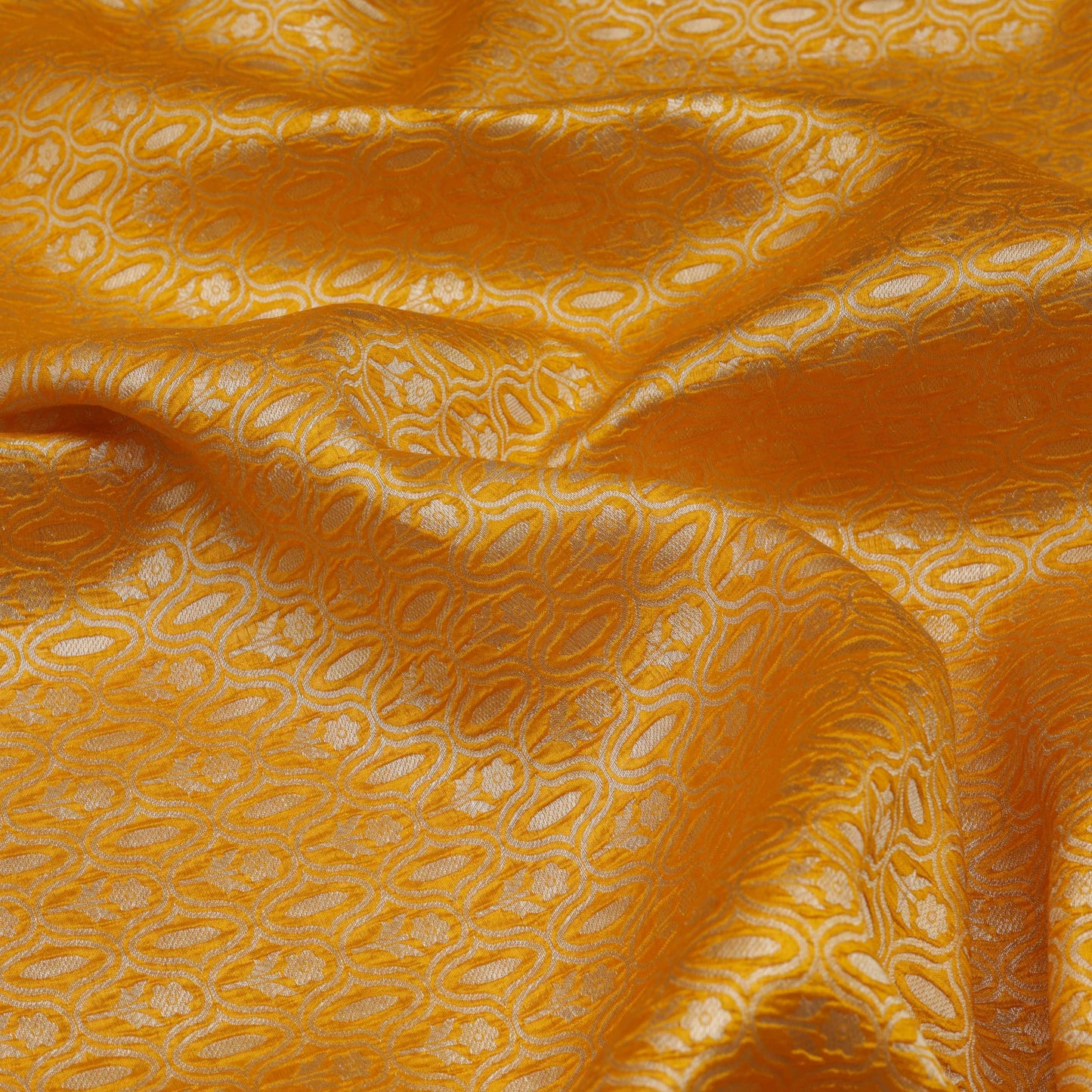 Yellow Color Chaudani Brocade Fabric