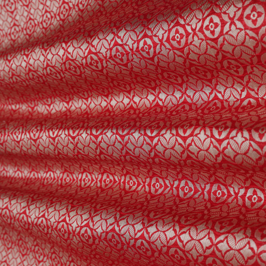 Red Color Chaudani Brocade Fabric