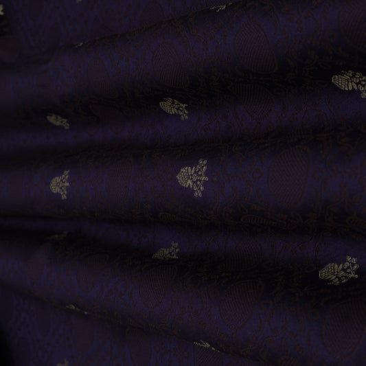 Navy Blue Color Brocade Fabric
