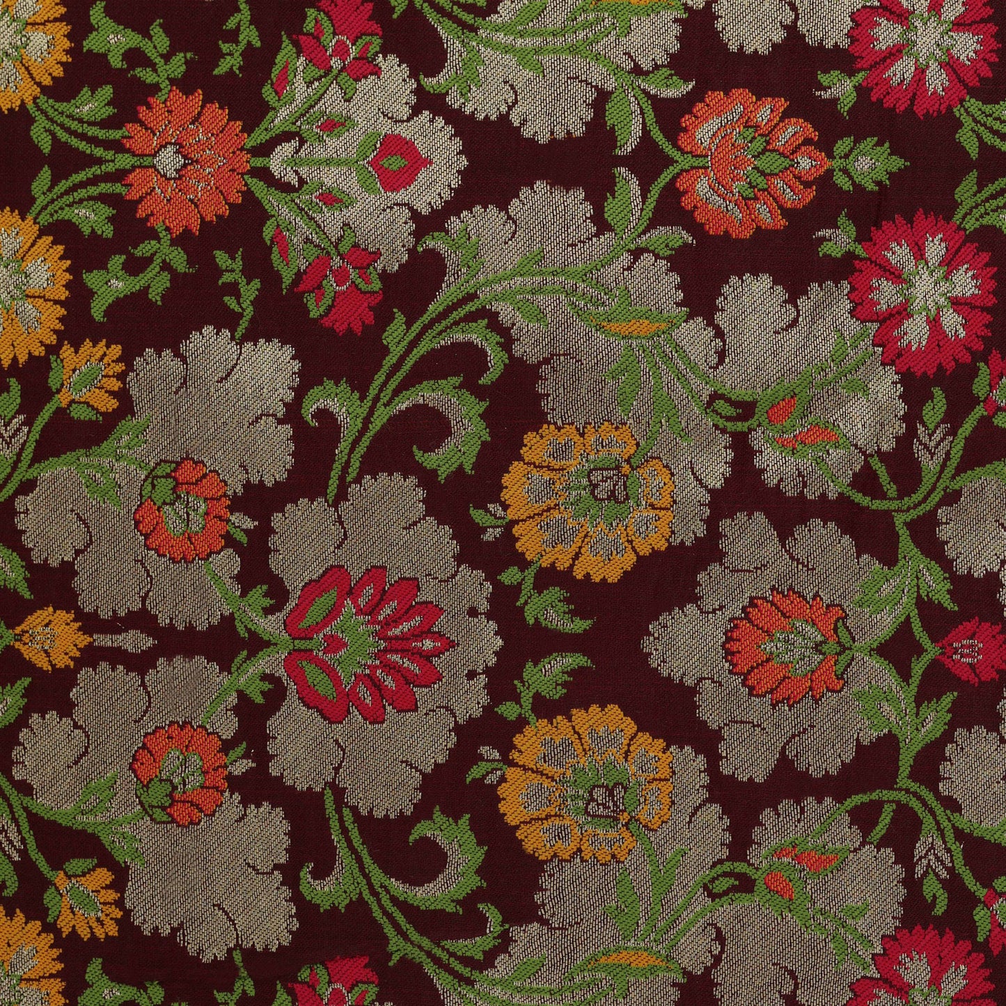 Mehroon Color Meena KimKhab Fabric