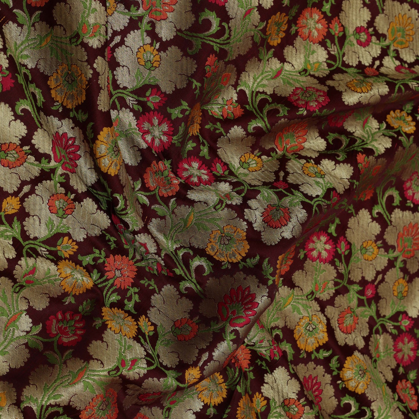 Mehroon Color Meena KimKhab Fabric