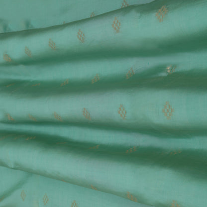 Sea Green Color Tissue Booti Fabric