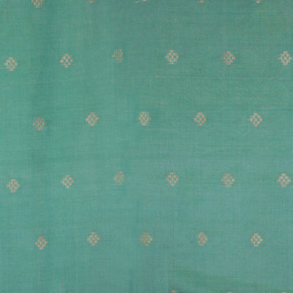 Sea Green Color Tissue Booti Fabric