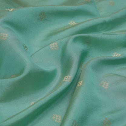 Sea Green Color Tissue Booti Fabric