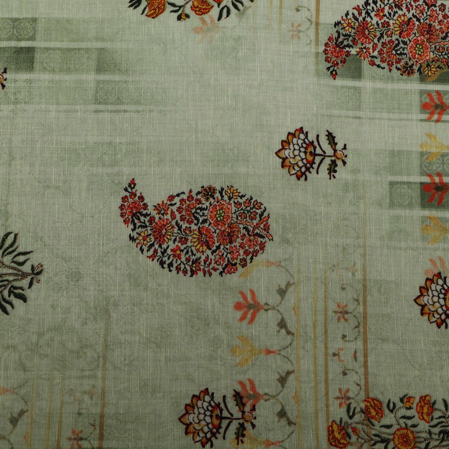 Colored Cotton Linen Print Fabric