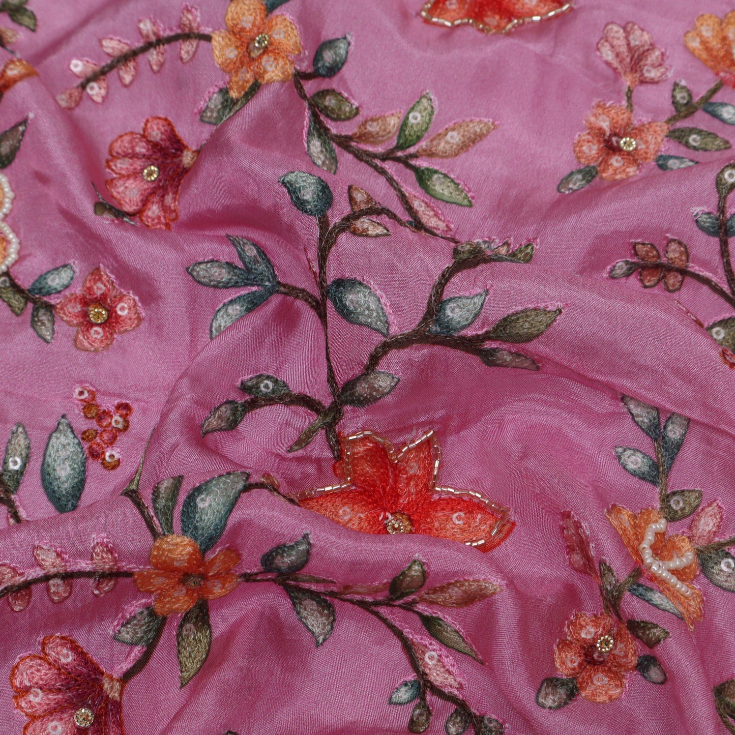 Multi-Color HABUTAI POSITION PRINT Embroidery Fabric