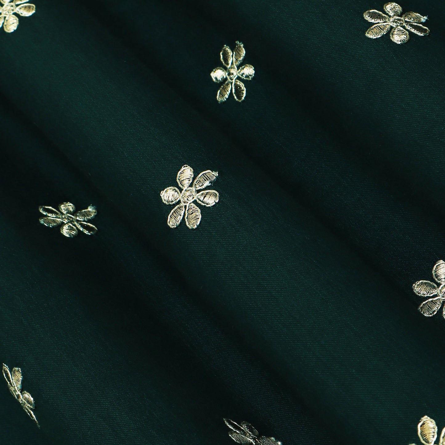 Green Color Gajji Silk Booti Fabric