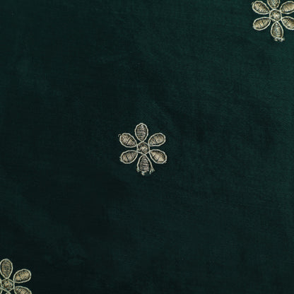 Green Color Gajji Silk Booti Fabric