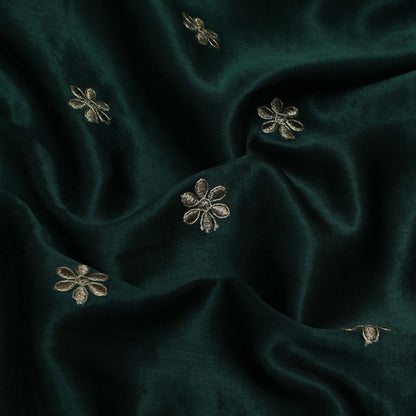 Green Color Gajji Silk Booti Fabric