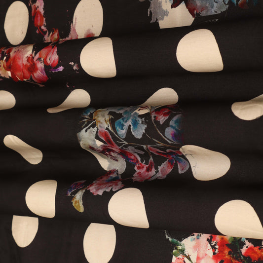 Multi Color Crepe Hydra Print Fabric