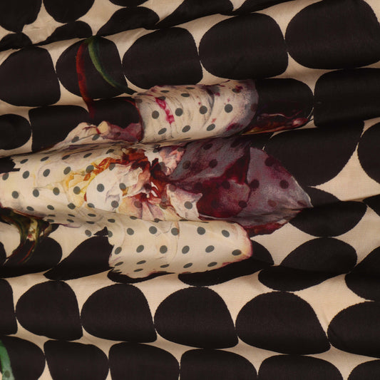 Multi Color Crepe Hydra Print Fabric