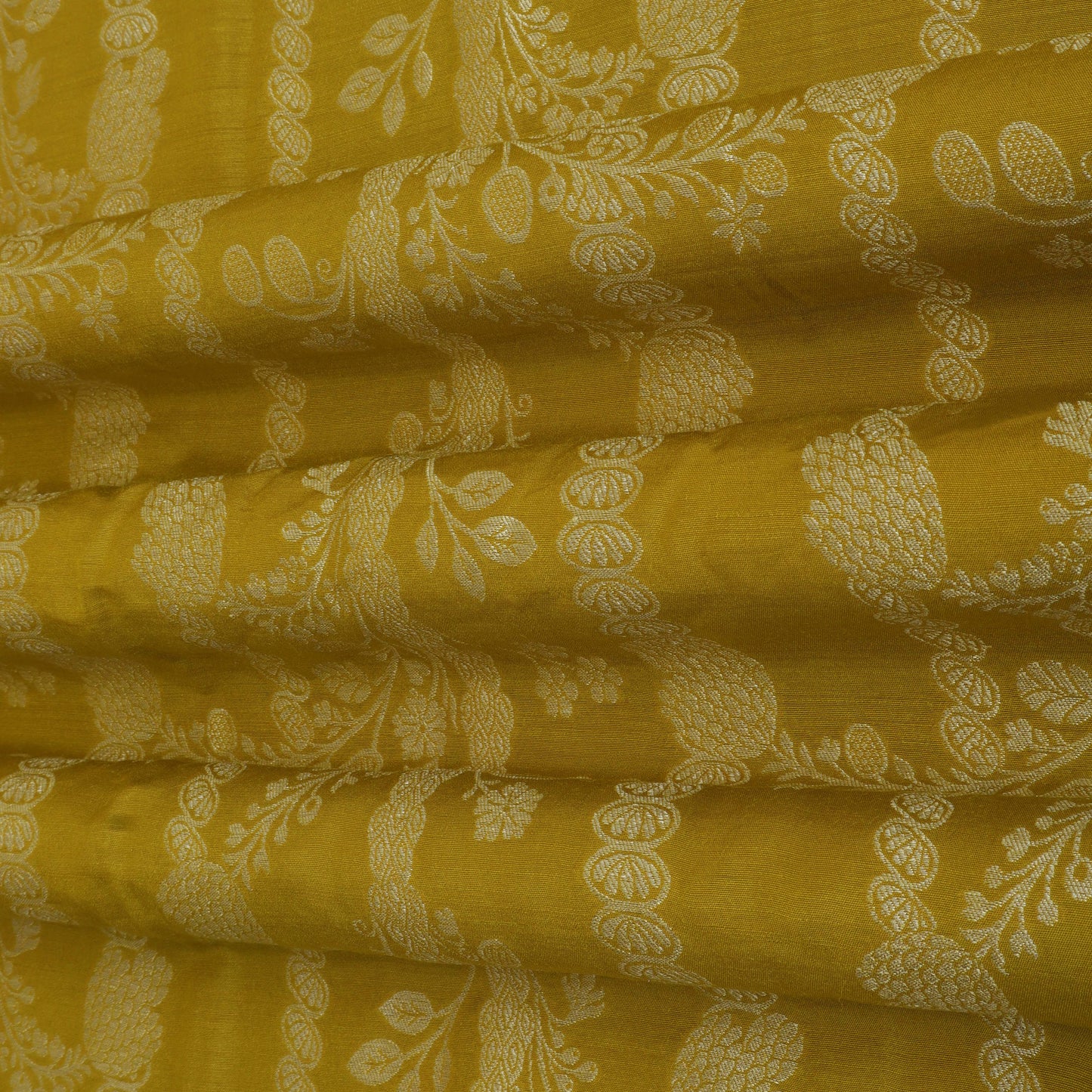 Mehndi Green Color Munga Brocade Fabric