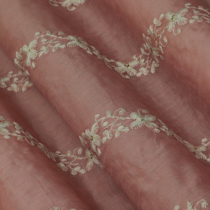 PINK Color MulMul Embroidery Fabric