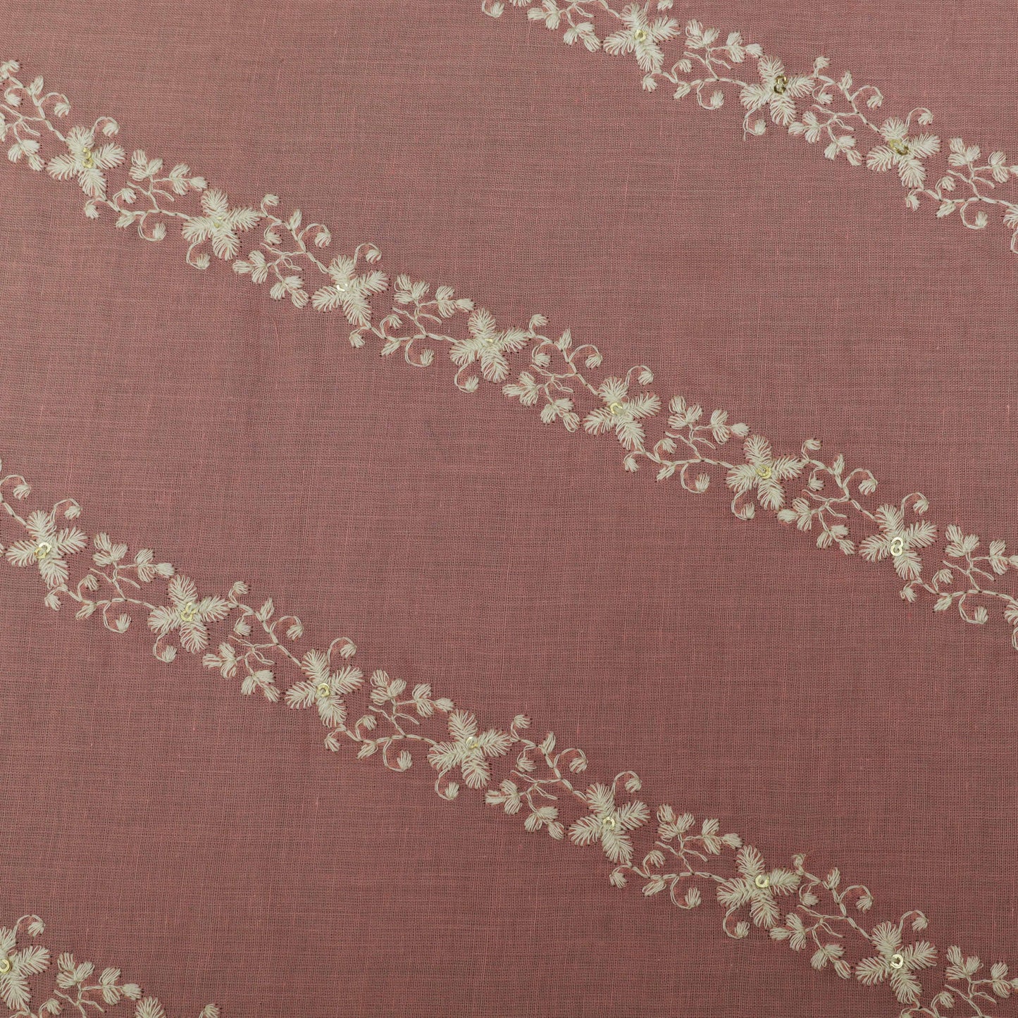 PINK Color MulMul Embroidery Fabric