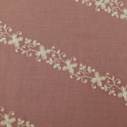 PINK Color MulMul Embroidery Fabric