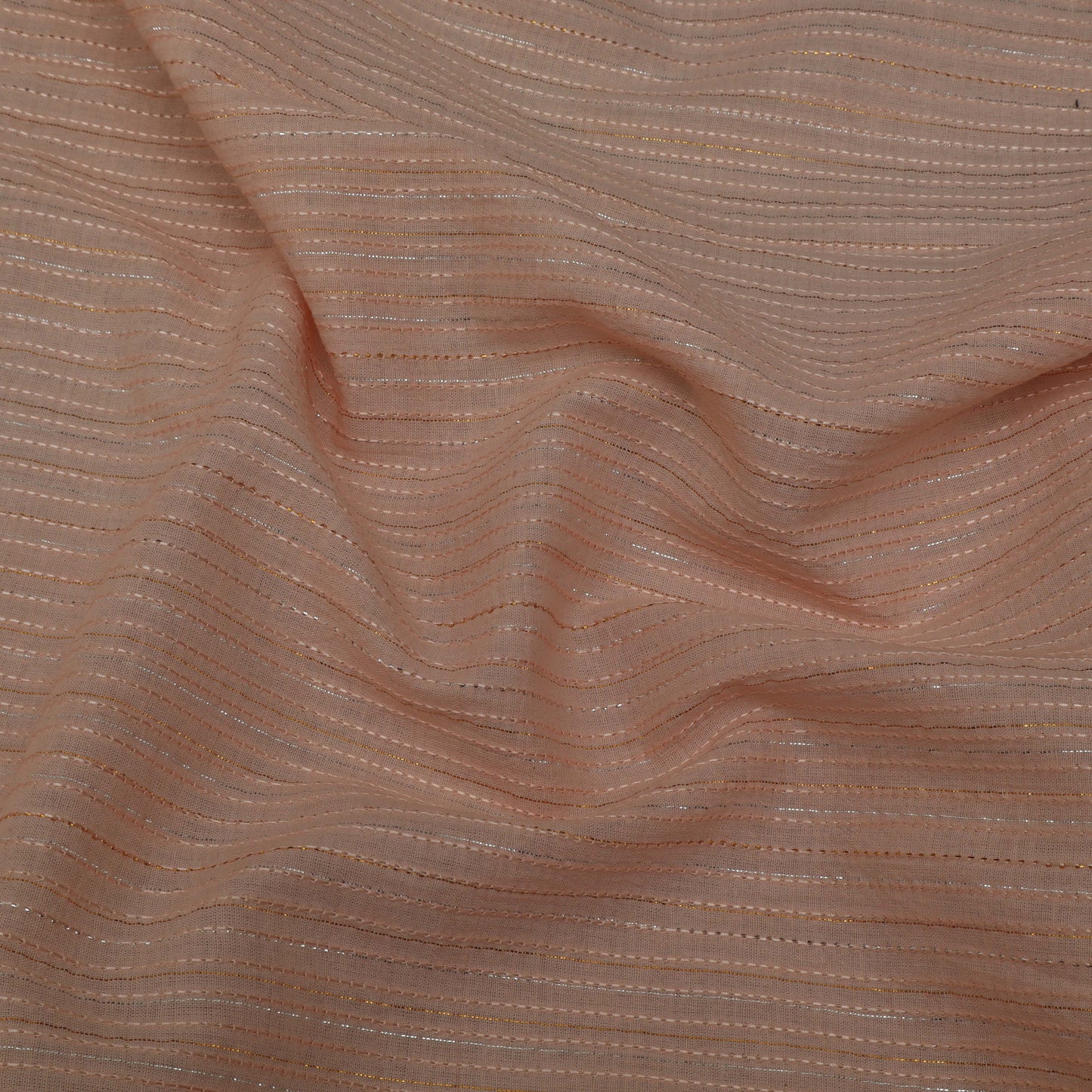 PEACH Color Fabric Cotton Lurex Embroidery 44'