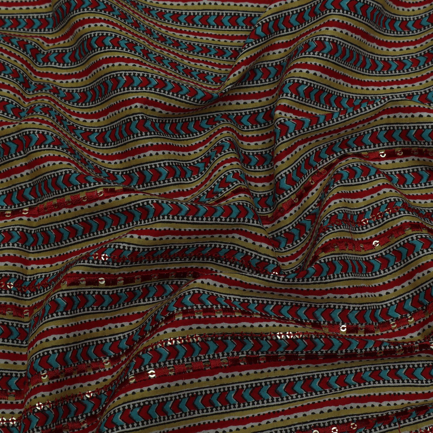 Multi-Color Cotton Print Sequence Fabric