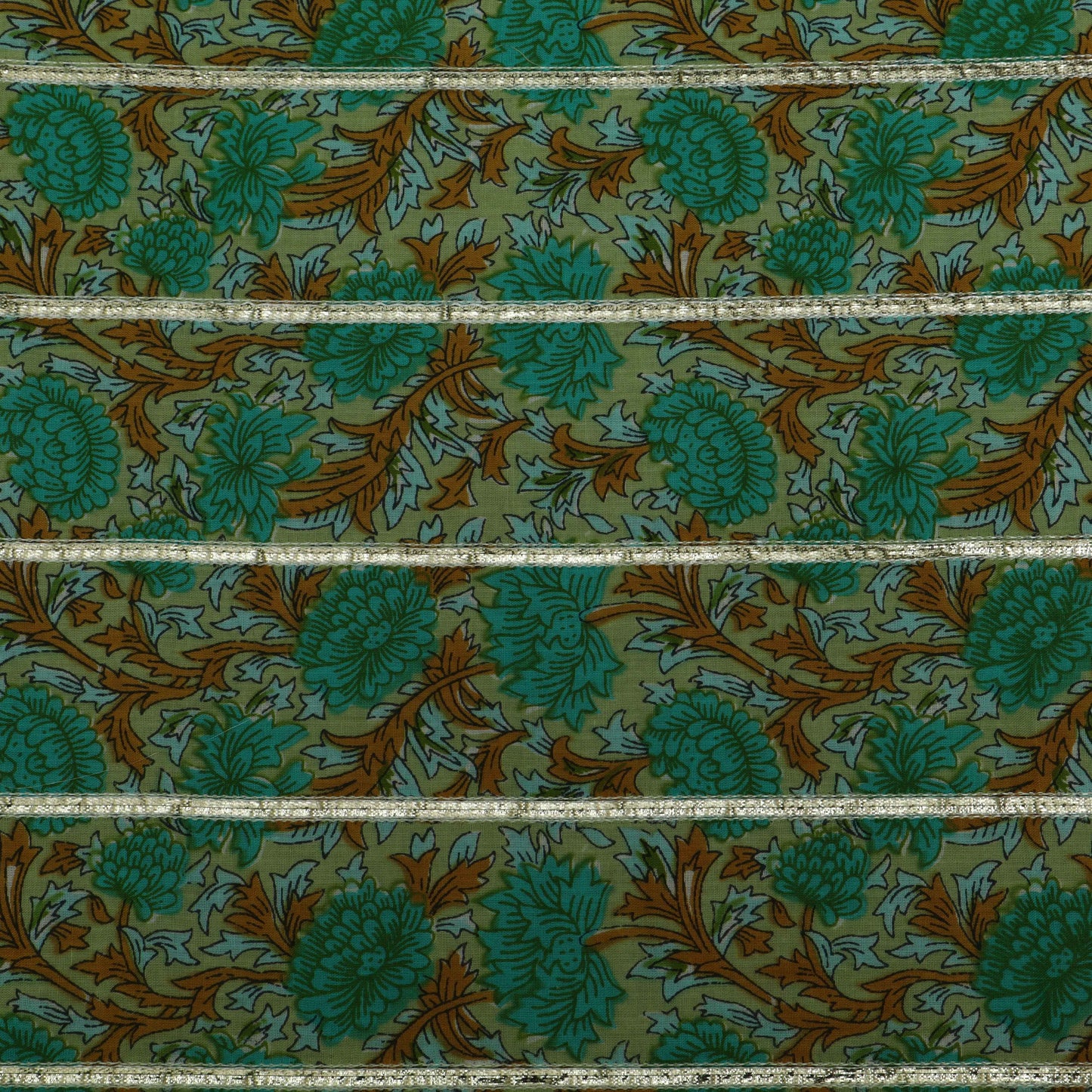 Colored Cotton Print Gota Work Fabric