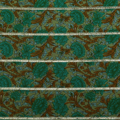 Colored Cotton Print Gota Work Fabric