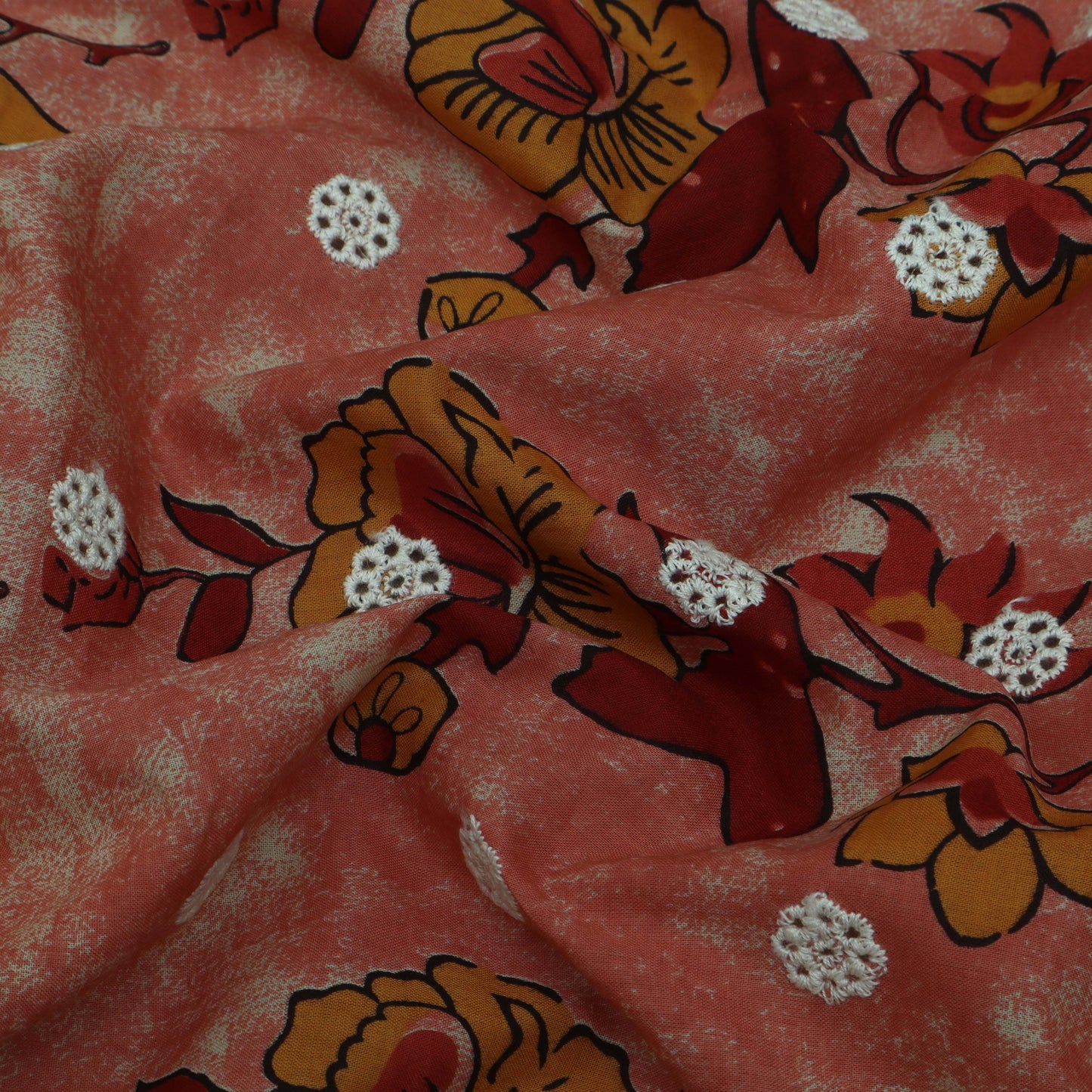 Multi-Color Cotton Chikan Print Fabric