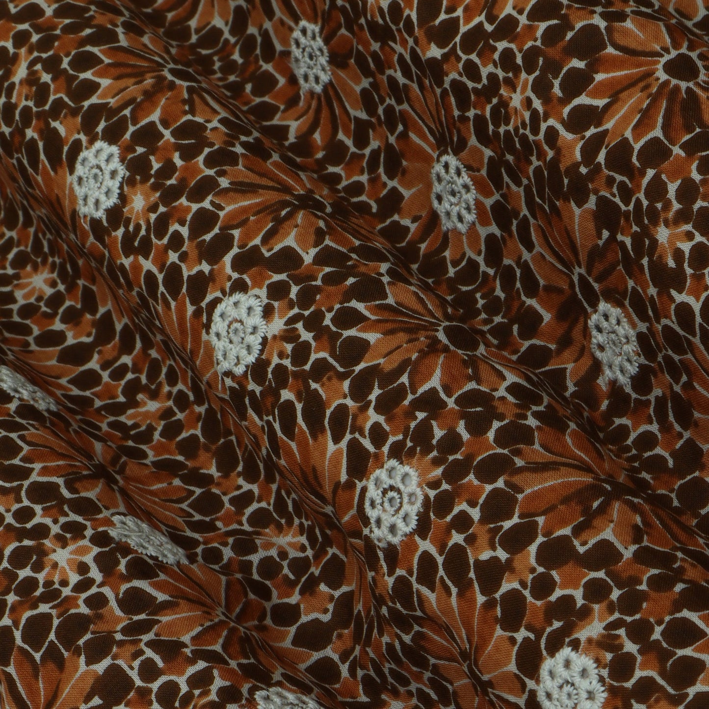 Multi-Color Cotton Chikan Print Fabric