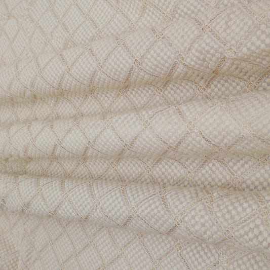 White Color Georgette Embroidery Fabric