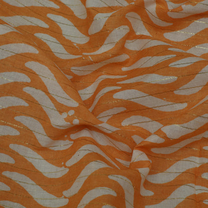 PEACH Color Cotton Jaquard Batik Print Fabric