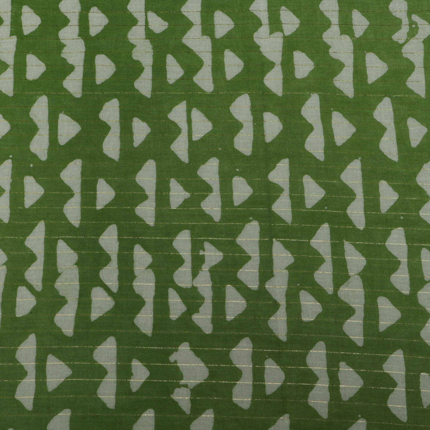 Green Color Cotton Jaquard Batik Print Fabric