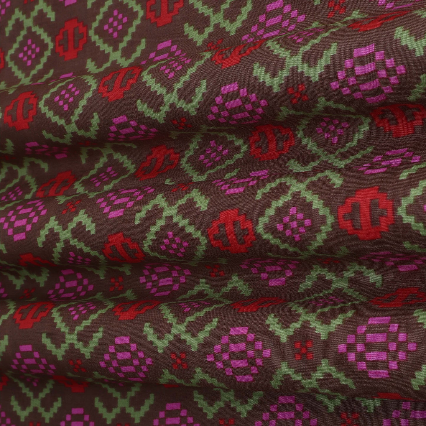 Slub Chanderi Print Fabric