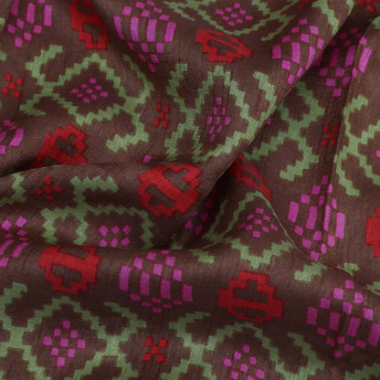 Slub Chanderi Print Fabric