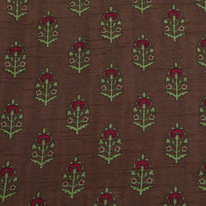 Slub Chanderi Print Fabric