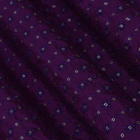 PURPLE Color Fabric Nokia Silk Embroidery