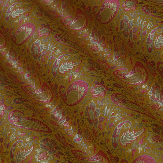 Mustard Color Fabric Tanchui Brocade