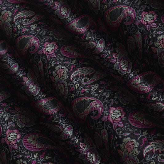 BLACK Color Fabric Tanchui Brocade