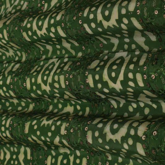 Crepe Print Embroidery Fabric