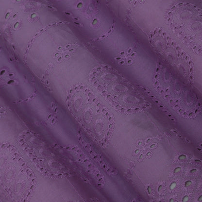 Cotton Chikan Embroidery Fabric