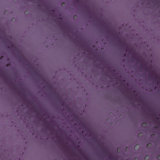 Cotton Chikan Embroidery Fabric