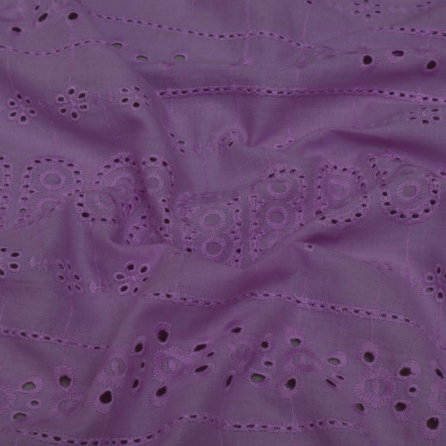 Cotton Chikan Embroidery Fabric