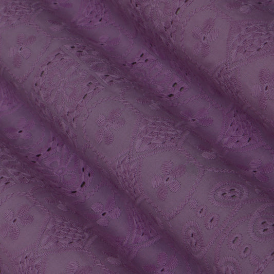 Cotton Chikan Embroidery Fabric